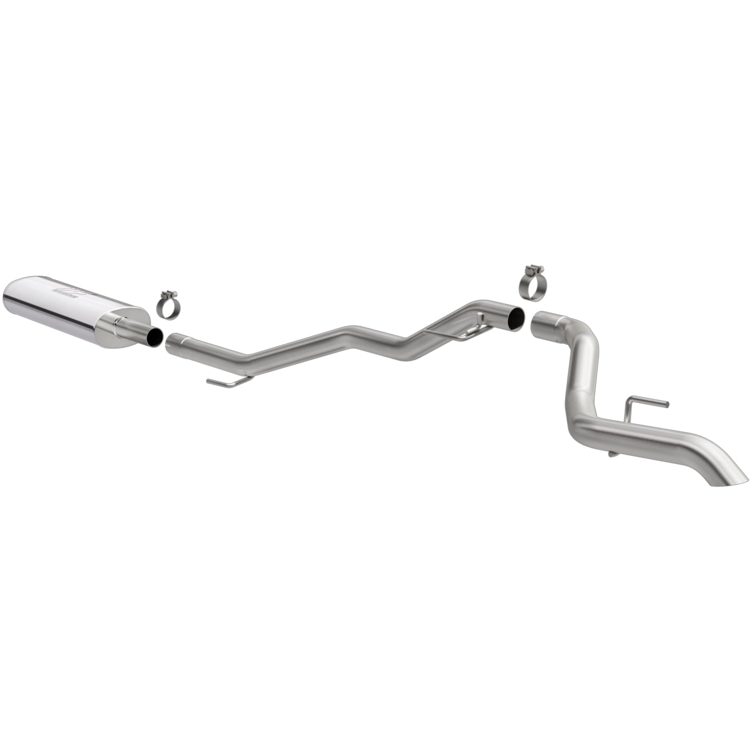~(35 lbs. 57X15X12)~ 2020 Gladiator  V6 3.6L Rock Crawler Series Cat-Back Exhaust System 2.5 in tubing no tip exit style and stainless steel