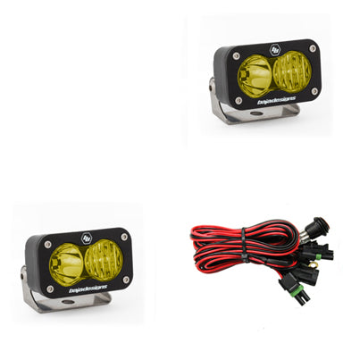 ~(4 lbs. 6X6X6)~ LED Work Light Amber Lens Driving Combo Pattern Pair S2 Sport Baja Designs