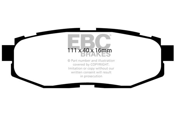 ~(5 lbs. 5X2X2)~ EBC REDSTUFF CERAMIC PADS Low dust EBC Redstuff is a superb pad for fast street use and targets high HP imports muscle cars and prestige European cars. EBC Redstuff ceramic pads reduce dust emitted by OEM pads by approx 80 percent. Redstu
