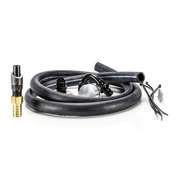 6.7 Powerstroke 2011-17 Crankcase Vent CCV Re-Route Kit ( Includes : Two Alum Plates O rings Bolts Fittings and Hose. )
